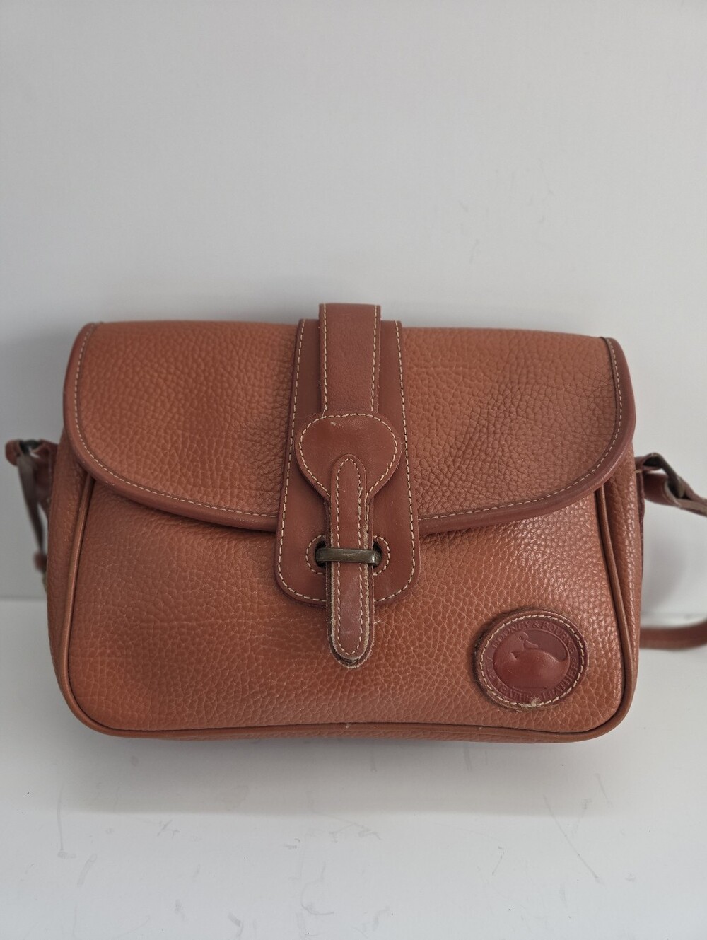 Vintage Dooney and Bourke All-Weather Leather Equestrian Bag Brown